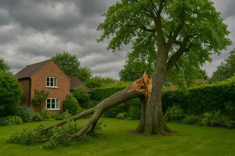 damaged tree for summer storms